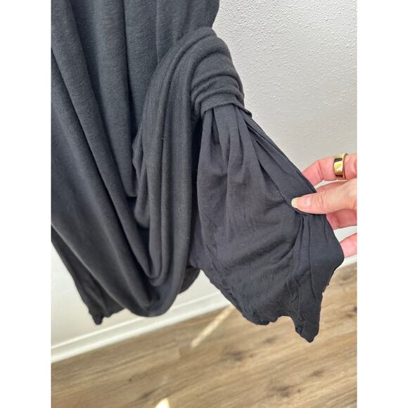 Bordeaux Black Strapless Linen Maxi Dress Ruched Bust Women’s S - Picture 4 of 12